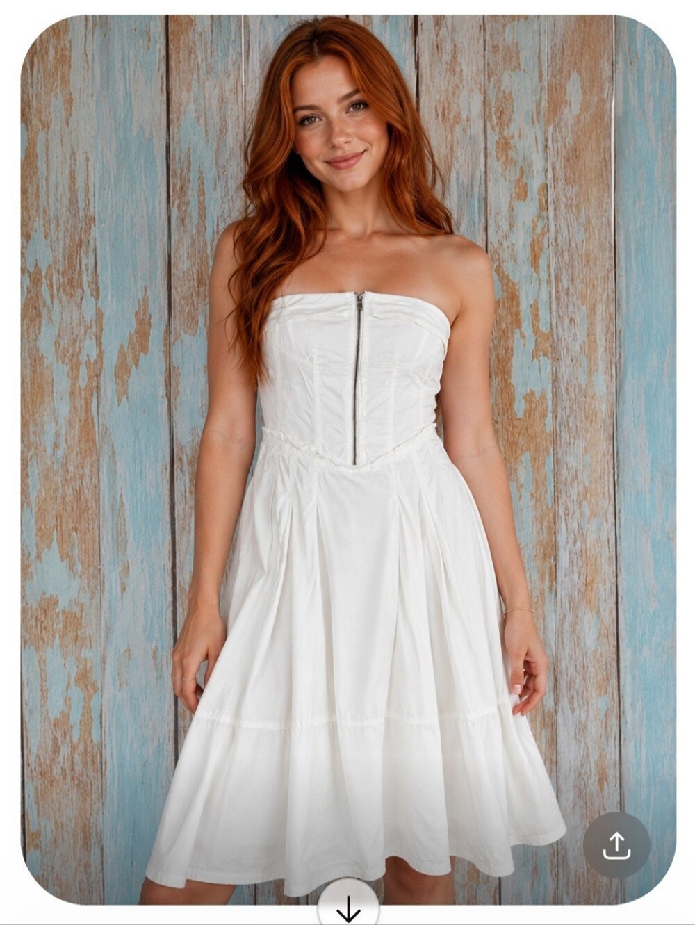 Anthropologie Pilcro White Strapless 100% Cotton Dress. Size Small